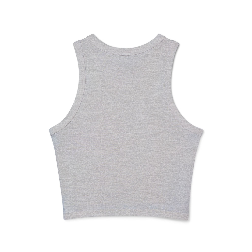 Trust Your Journey Cropped Racer Tank — Moon & Succulent Graphic