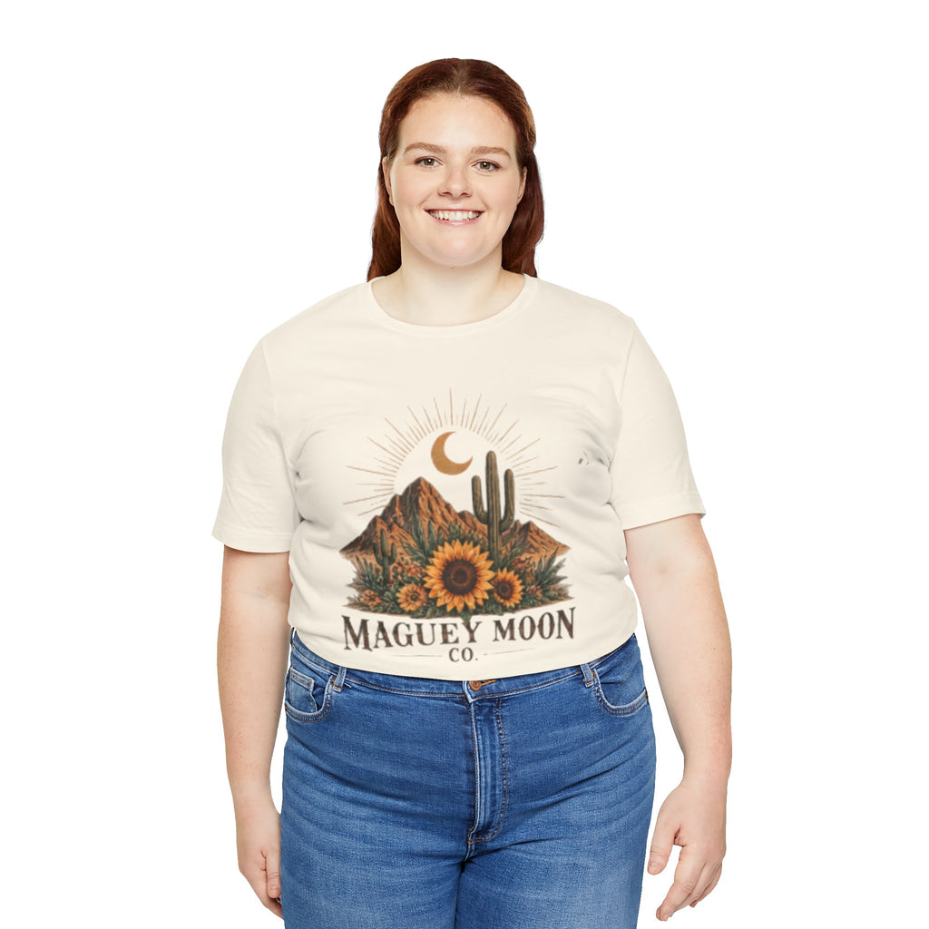 Desert Sunset Tee — Maguey Moon Sunflower Cactus Graphic T-Shirt