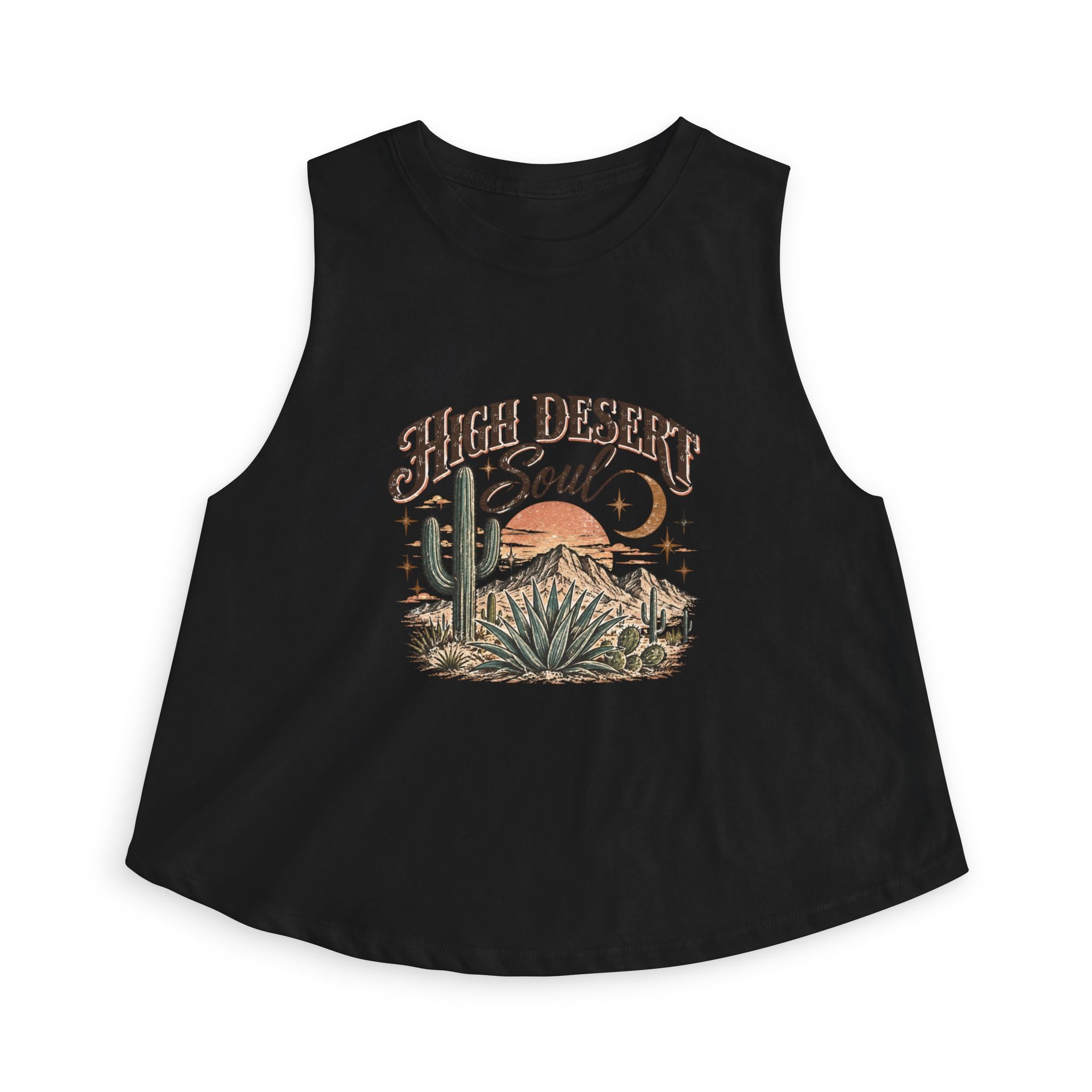 High Desert Soul Crop Top – Women's Boho Desert Graphic Tank