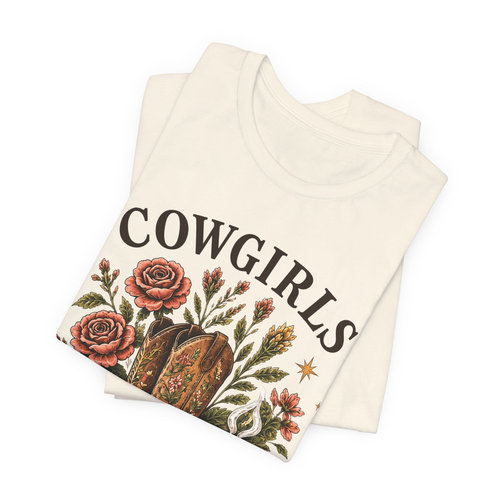 Cowgirls Need Coffee Tee — Western Boot & Mug Graphic Shirt