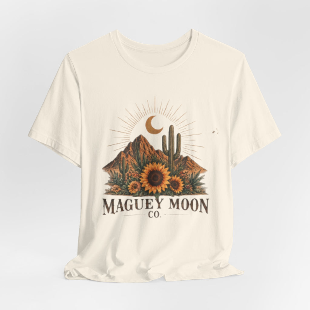 Desert Sunset Tee — Maguey Moon Sunflower Cactus Graphic T-Shirt