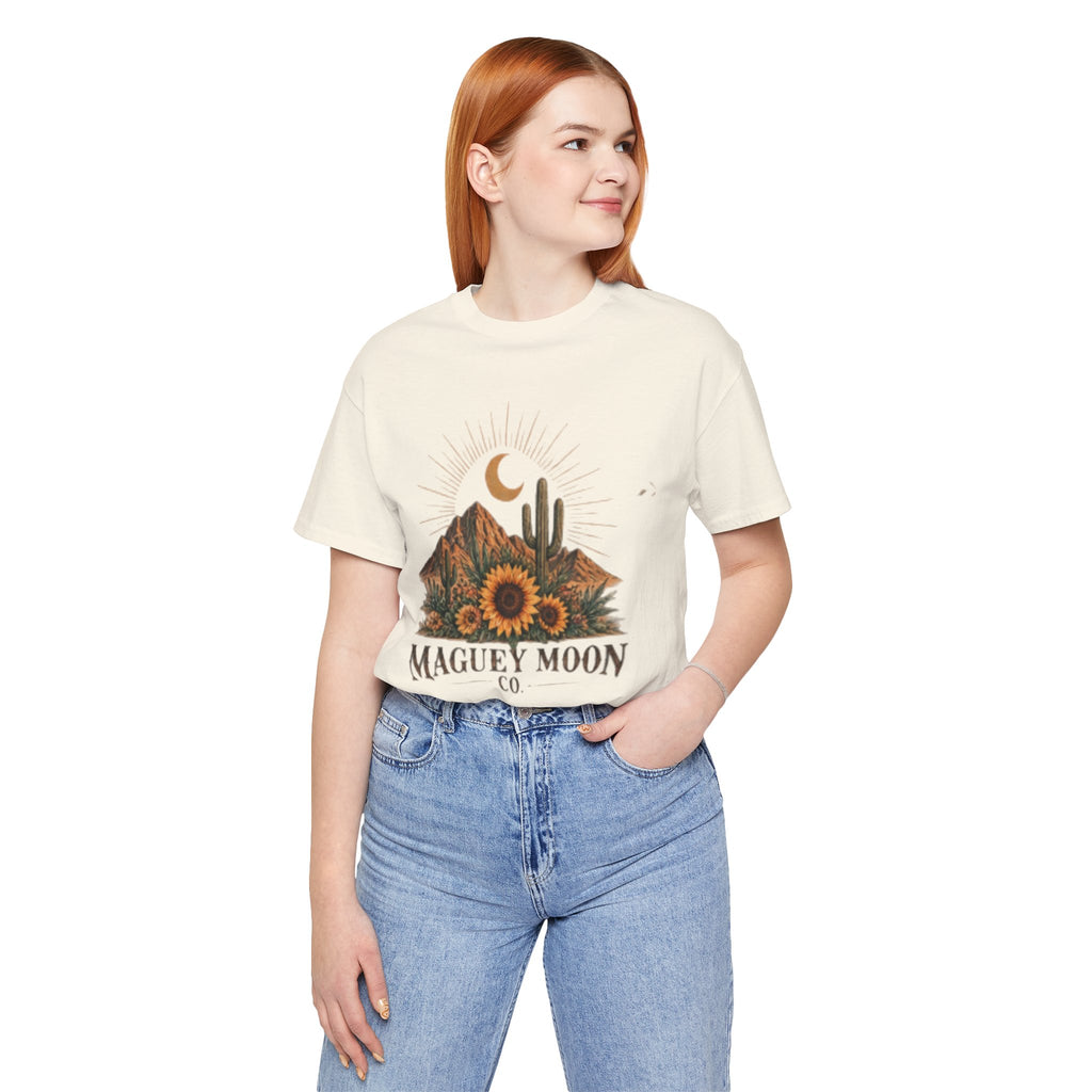 Desert Sunset Tee — Maguey Moon Sunflower Cactus Graphic T-Shirt