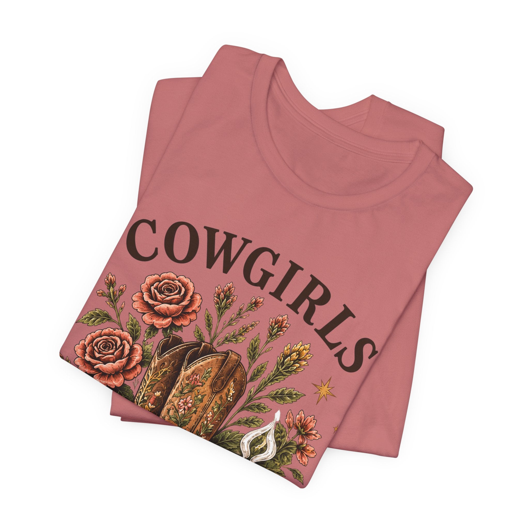 Cowgirls Need Coffee Tee — Western Boot & Mug Graphic Shirt