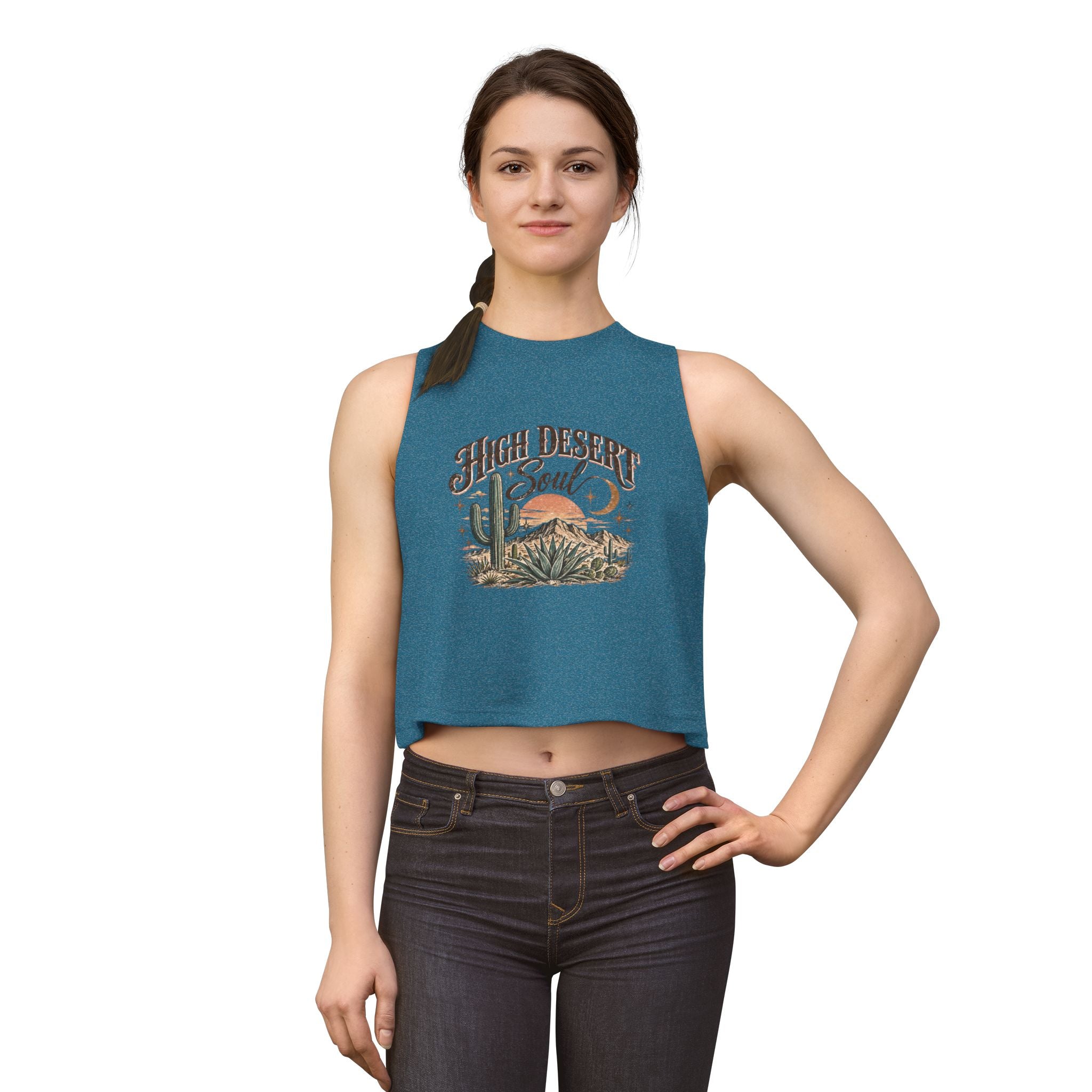 High Desert Soul Crop Top – Women's Boho Desert Graphic Tank