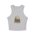 Trust Your Journey Cropped Racer Tank — Moon & Succulent Graphic