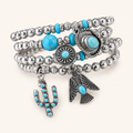 Desert Thunderbird Turquoise Charm Bracelet Set