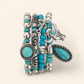 Wild West Turquoise Longhorn Bracelet Stack